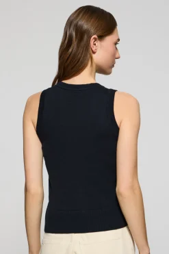 Polo Club Pulls*Pull sans manches avec bouton nacré Bleu Marine