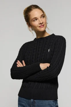 Polo Club Pulls*Pull tressé avec logo brodé Rigby Go Noir