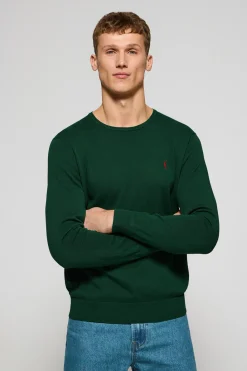 Polo Club Pulls*Pull en maille à col ras du cou et broderie Rigby Go Vert Bouteille