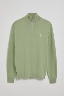 Polo Club Pulls*Pull zippé et Rigby Go brodé Vert jade
