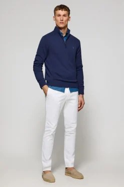 Polo Club Pulls*Pull violet bleuté zippé et Rigby Go brodé Bleu Violet