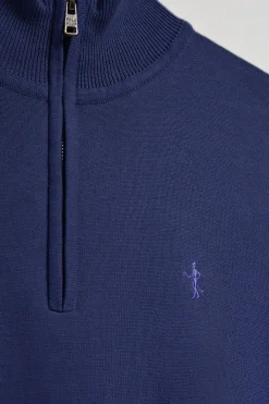 Polo Club Pulls*Pull violet bleuté zippé et Rigby Go brodé Bleu Violet