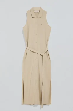 Polo Club Robes*Robe sans manches, boutonnée, avec monogramme brodé Beige