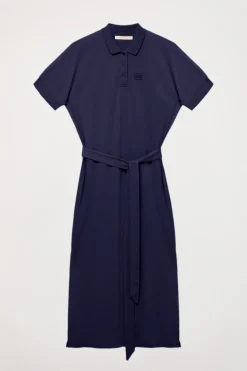 Polo Club Robes*Robe bleu e à manches chauve-souris et logo brodé ton sur ton Marin