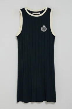 Polo Club Robes*Robe côtelée avec écusson nautique Bleu Marine