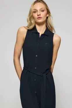 Polo Club Robes*Robe sans manches, boutonnée, avec monogramme brodé Bleu Marine