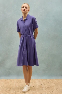 Polo Club Robes*Robe boutonnée avec broderie PC Bleu Violet