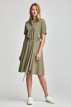 Polo Club Robes*Robe boutonnée verte avec broderie PC Vert sauge