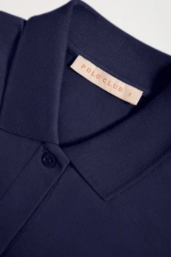 Polo Club Robes*Robe midi bleu e à logo brodé ton sur ton Marin