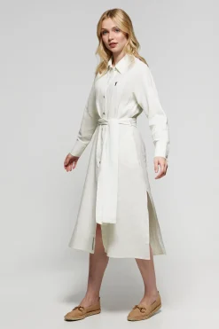 Polo Club Robes*Robe midi en lin he avec un détail brodé Rigby Go Blanc