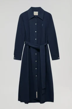 Polo Club Robes*Robe midi en lin avec un détail brodé Rigby Go Bleu Marine