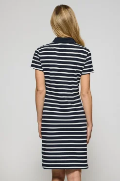 Polo Club Robes*Robe polo à col rayé avec écusson nautique Bleu Marine