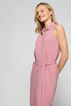 Polo Club Robes*Robe sans manches, boutonnée, avec monogramme brodé Rose poudré