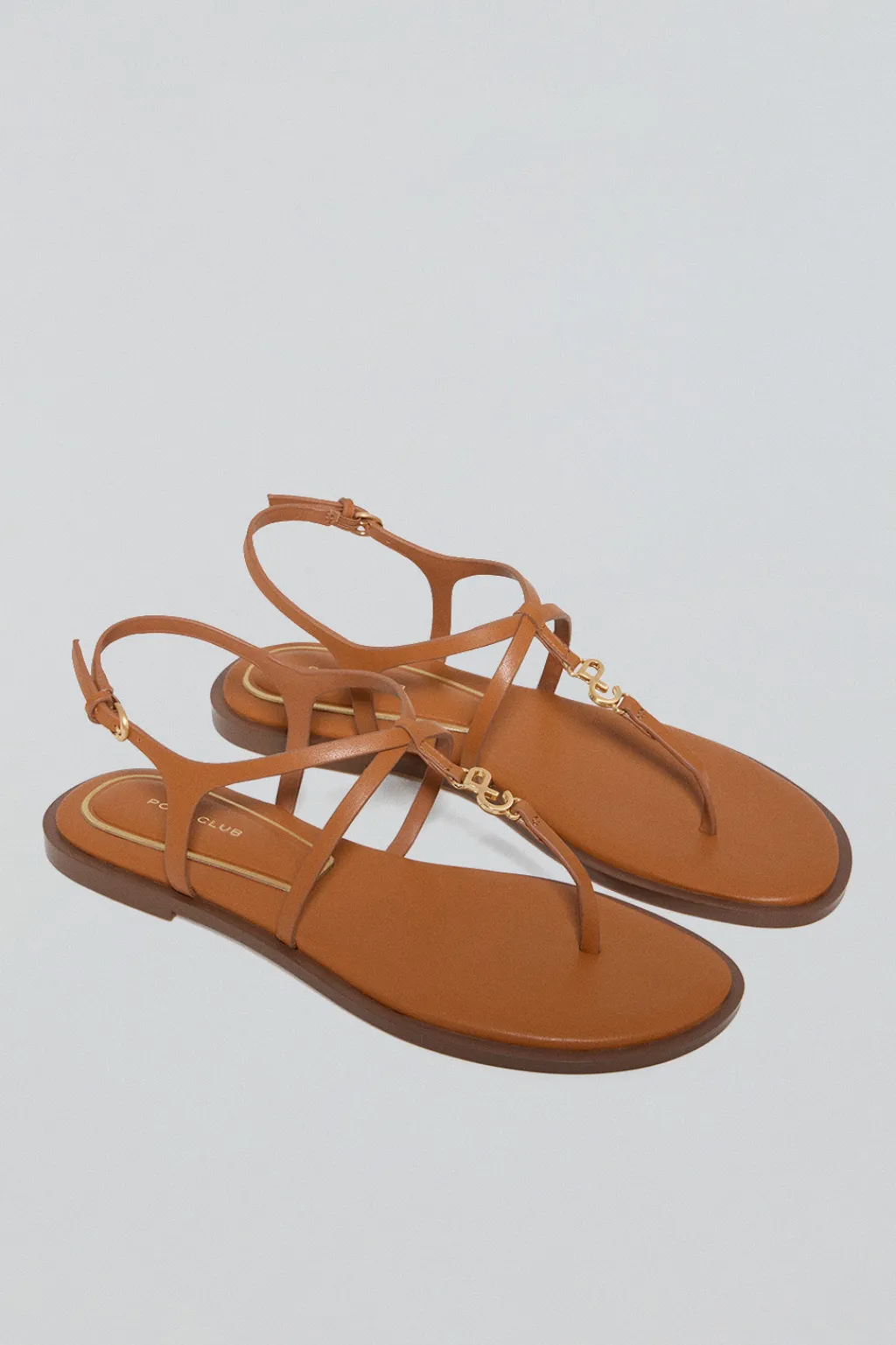 Polo Club Chaussures*Sandale à lanières Bianca marron avec détails métallisés Brun