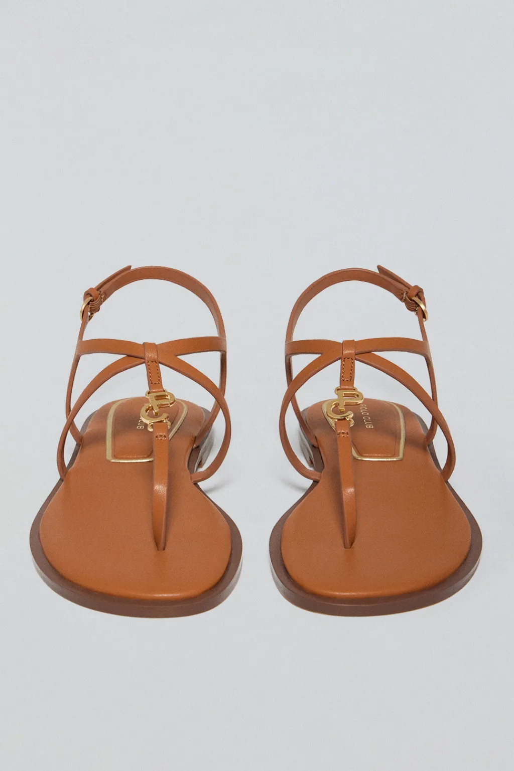 Polo Club Chaussures*Sandale à lanières Bianca marron avec détails métallisés Brun