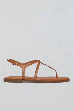 Polo Club Chaussures*Sandale à lanières Bianca marron avec détails métallisés Brun