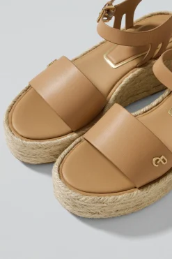 Polo Club Chaussures*Sandales à semelles compensées en jute Aurora avec un détail métallisé Taupe