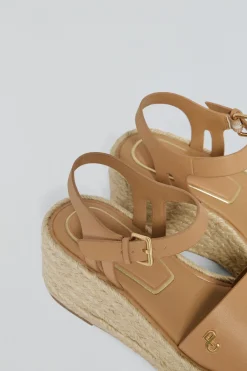 Polo Club Chaussures*Sandales à semelles compensées en jute Aurora avec un détail métallisé Taupe