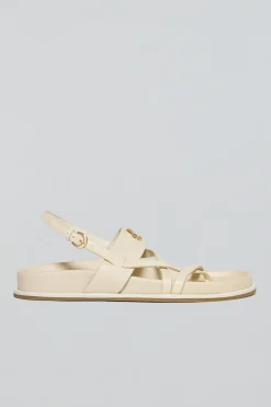 Polo Club Chaussures*Sandales bio à lanières Allegra beige avec détails métalliques Crème