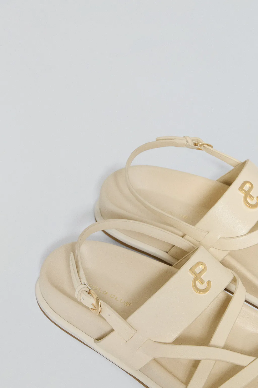 Polo Club Chaussures*Sandales bio à lanières Allegra beige avec détails métalliques Crème