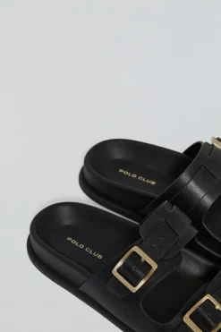 Polo Club Chaussures*Sandales bio es Blake à boucles Noir
