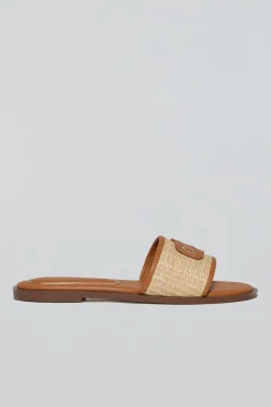 Polo Club Chaussures*Sandales en raphia Greta marron avec logo PC Brun
