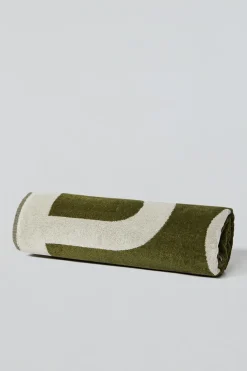 Polo Club Accessoires|Accessoires*Serviette éponge verte Antibes avec logo Vert mousse