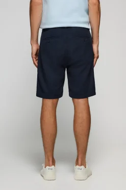 Polo Club Pantalons*Short Bali en lin et coton avec détails brodés Bleu Marine