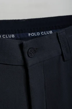 Polo Club Pantalons*Short Bali en lin et coton avec détails brodés Bleu Marine