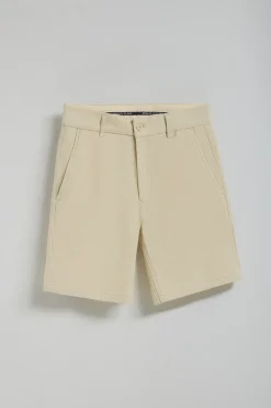Polo Club Pantalons*Short Bali en lin et coton couleur avec détails brodés Sable