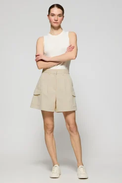 Polo Club Pantalons*Short en sergé Menfis couleur avec détails Sable