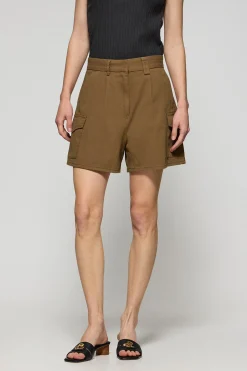Polo Club Pantalons*Short en sergé Menfis couleur avec détails Camel