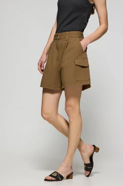 Polo Club Pantalons*Short en sergé Menfis couleur avec détails Camel