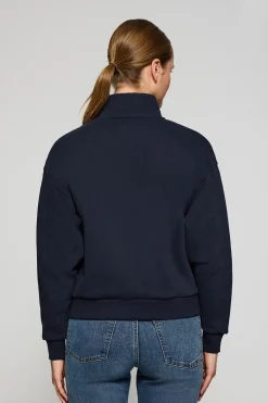 Polo Club Sweat-Shirts*Sweat à demi-fermeture éclair avec logo en caoutchouc Bleu Marine