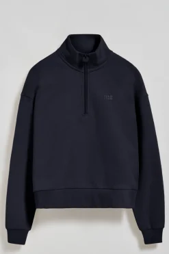 Polo Club Sweat-Shirts*Sweat à demi-fermeture éclair avec logo en caoutchouc Bleu Marine