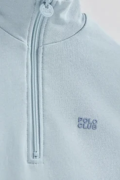 Polo Club Sweat-Shirts*Sweat bleu clair boxy fit à logo caoutchouté Bleu ciel
