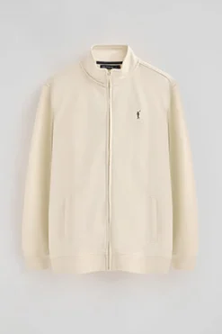 Polo Club Sweat-Shirts*Sweat couleur écru avec col montant, fermeture éclair avec logo Rigby Go Beige