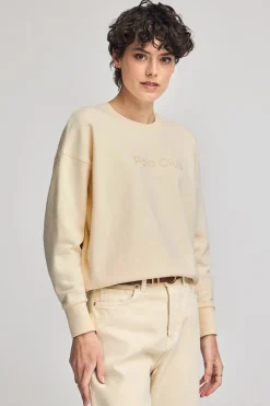 Polo Club Sweat-Shirts*Sweat écru avec logo caoutchouté sur le devant Beige