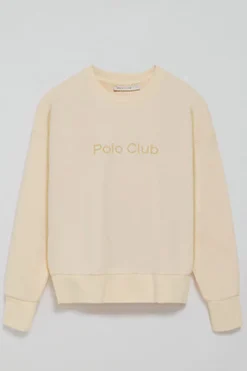 Polo Club Sweat-Shirts*Sweat écru avec logo caoutchouté sur le devant Beige