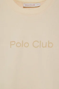 Polo Club Sweat-Shirts*Sweat écru avec logo caoutchouté sur le devant Beige