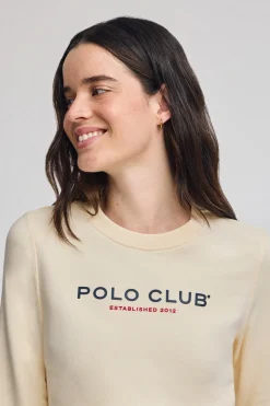 Polo Club Sweat-Shirts*Sweat écru avec logo et logo caoutchouté Beige
