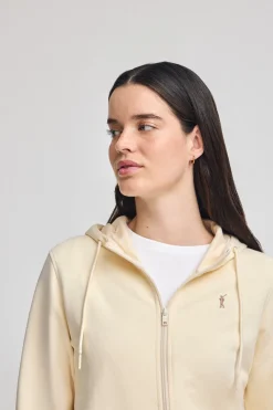 Polo Club Sweat-Shirts*Sweat écru zippé et capuche avec broderie Rigby Go Beige