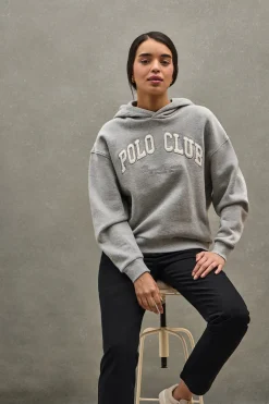 Polo Club Sweat-Shirts*Sweat gris chiné avec capuche et logo established 2012 Gris Vigoré