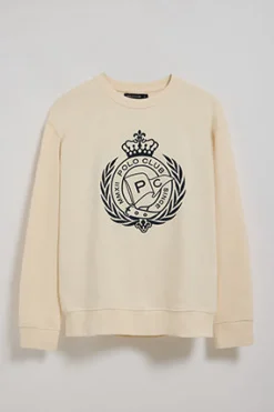 Polo Club Sweat-Shirts*Sweat Saddie écru avec motif nautique brodé Beige