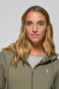 Polo Club Sweat-Shirts*Sweat à poches zippé et capuche avec broderie Rigby Go Vert militaire