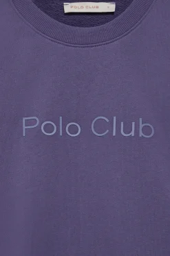 Polo Club Sweat-Shirts*Sweat violet bleuté avec logo caoutchouté sur le devant Bleu Violet