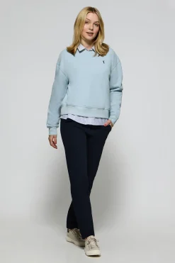 Polo Club Sweat-Shirts*Sweat-shirt à col ras du cou bleu pâle à logo brodé Rigby Go Bleu ciel