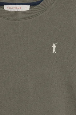 Polo Club Sweat-Shirts*Sweat-shirt à col ras du cou vert avec logo brodé Rigby Go Vert militaire