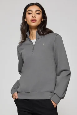 Polo Club Sweat-Shirts*Sweat-shirt à demi-fermeture éclair avec logo Rigby Go gris Asphalte