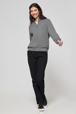 Polo Club Sweat-Shirts*Sweat-shirt à demi-fermeture éclair avec logo Rigby Go gris Asphalte